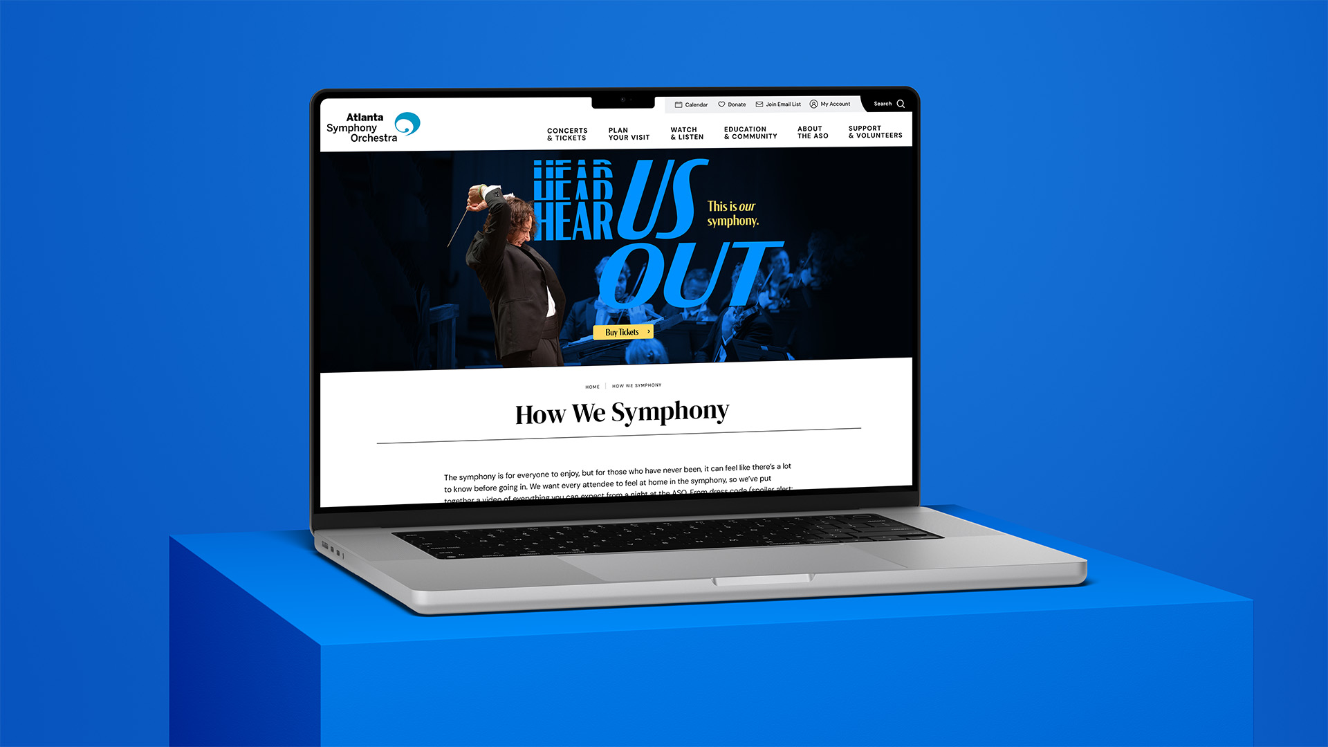 Atlanta Symphony Orchestra - Hear Us Out Campaign Landing Page