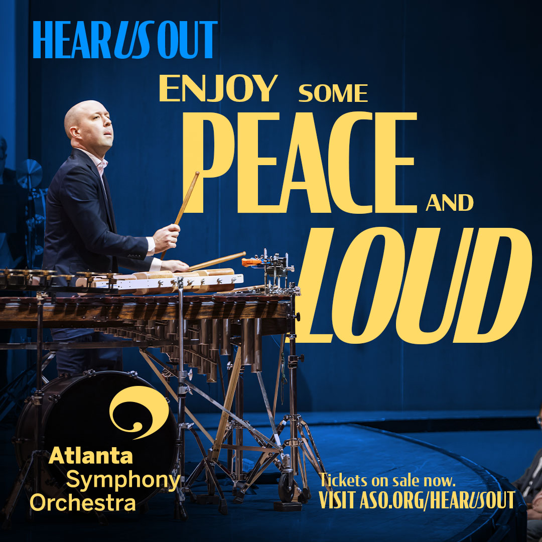 Social ad for the Atlanta Symphony Orchestra with headline, "Hear Us Out: Enjoy Some Peace and Loud"