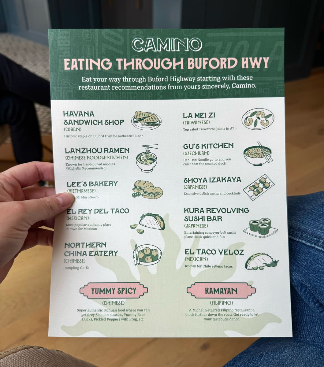 Camino Doraville Restaurant Menu