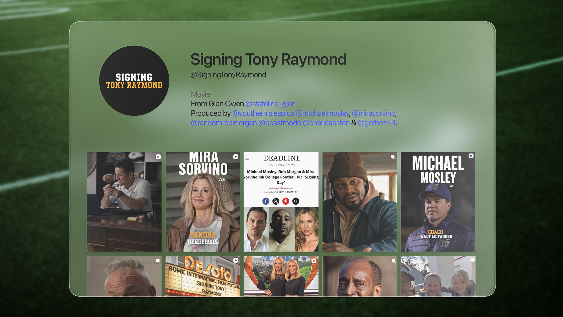 Revamped social media channels and content production for Signing Tony Raymond