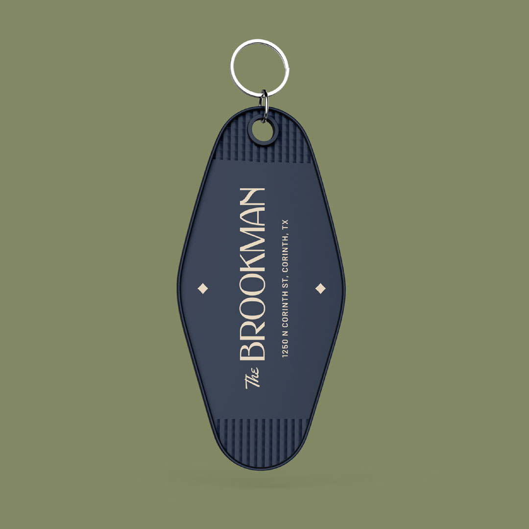 The Brookman branded keychain for residents residential apartment community
