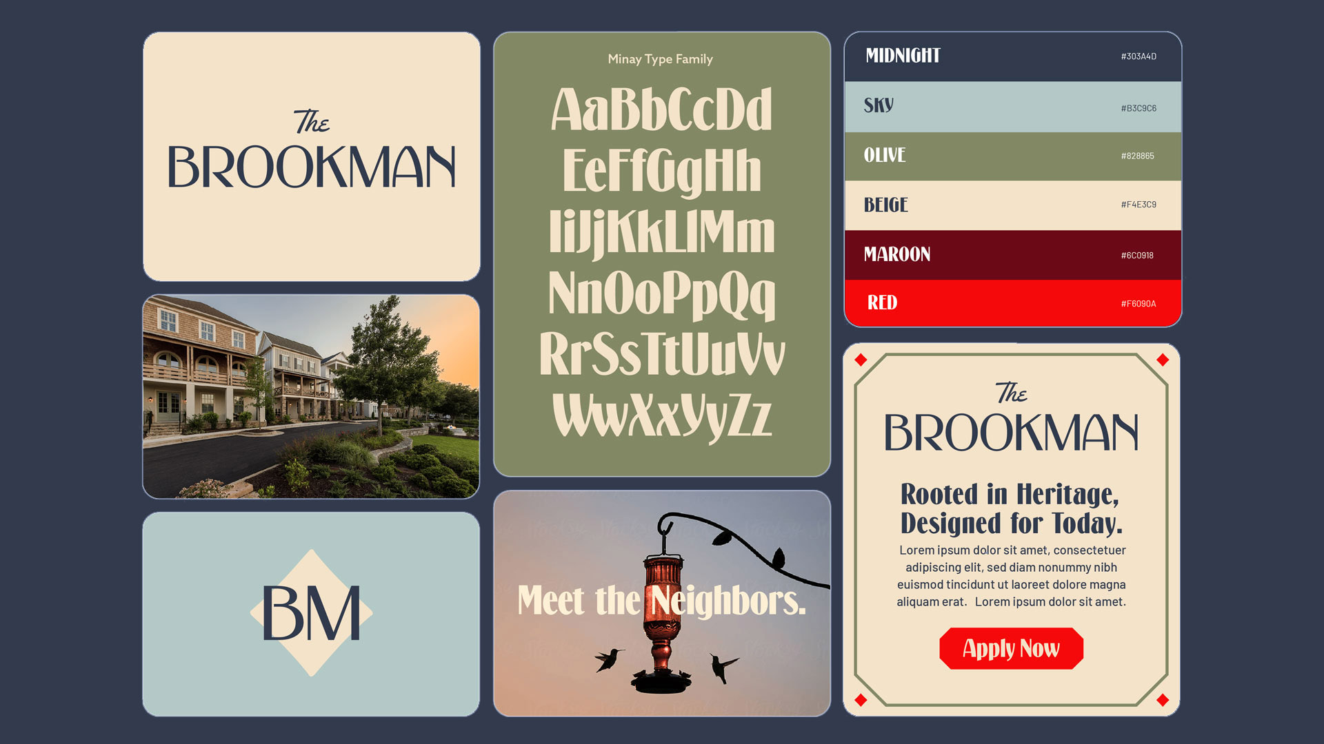 The Brookman build-to-rent community brand toolkit created by Headword
